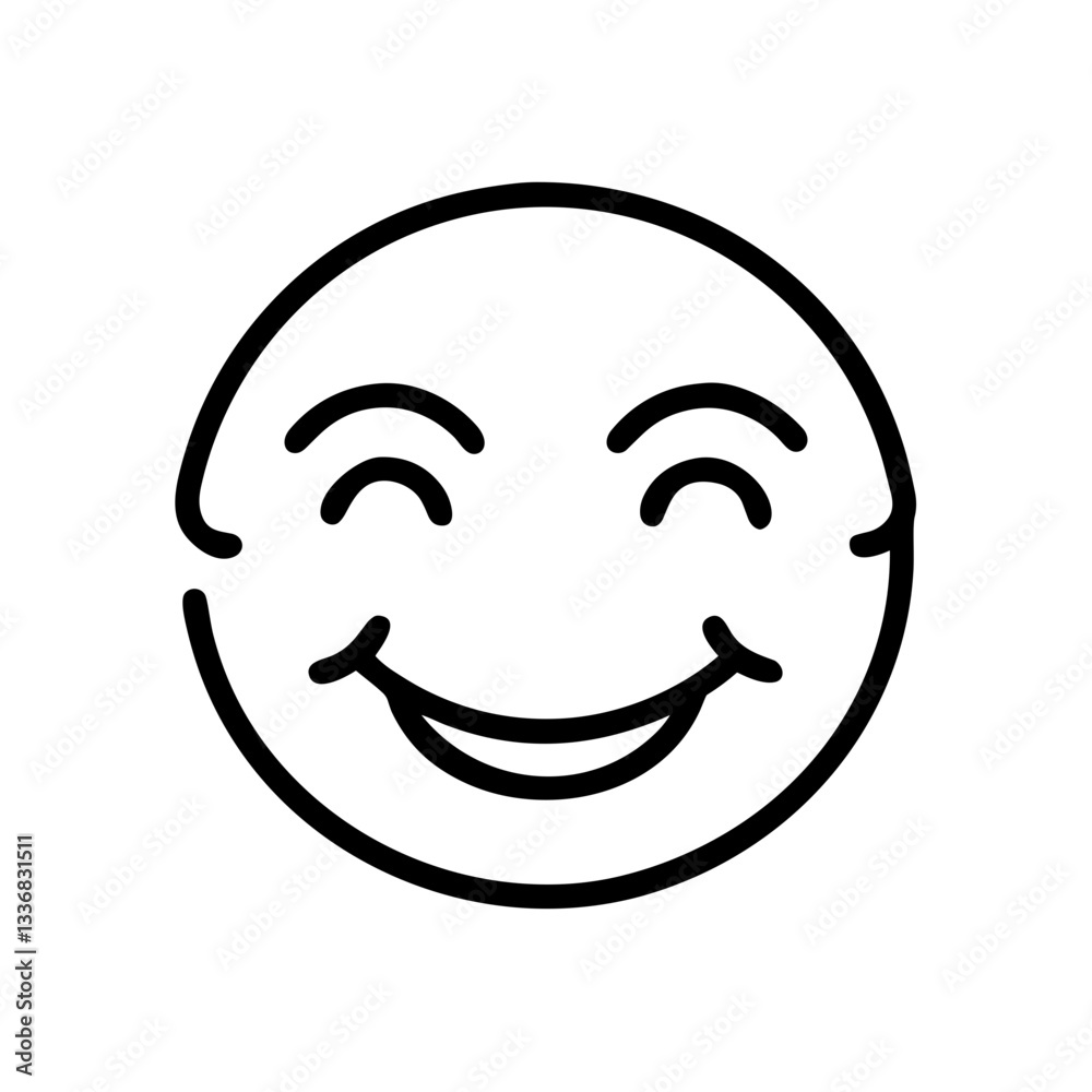 Happy face icon smiling against a white background Happy face icon smiling against a white background