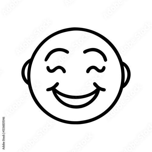 Smiling face illustration expressing happiness