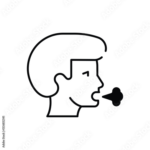 Shortness Of Breath Vector icon