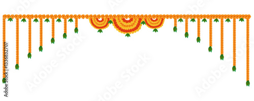 Marigold Flower rangoli Design for Diwali Festival , Indian Festival flower decoration