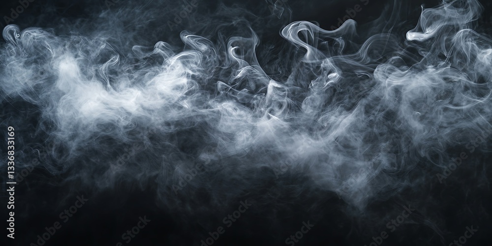 White smoke swirls on dark background (1)