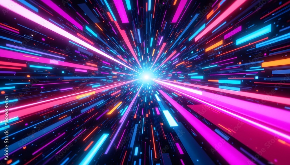 The 3D illustration showcases a dynamic and sleek abstract technology speed concept, featuring vibrant colors and futuristic elements layered together to convey a sense of velocity and innovation. The 3D illustration showcases a dynamic and sleek abstract technology speed concept, featuring vibrant colors and futuristic elements layered together to convey a sense of velocity and innovation.