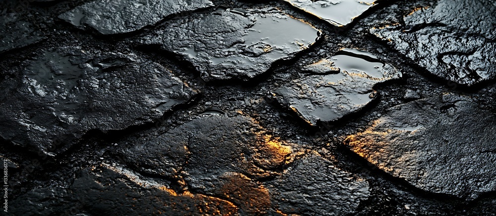 Dark stone path, sunlight gleam