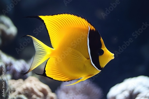 Crown Butterflyfish Underwater in the Vibrant Red Sea: A Glimpse of Nature's Beauty in Egypt
