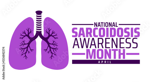 Sarcoidosis Awareness Month background banner or poster design template. observed every year in  April. Holiday concept. Use to any Template, card, poster, placard, template.