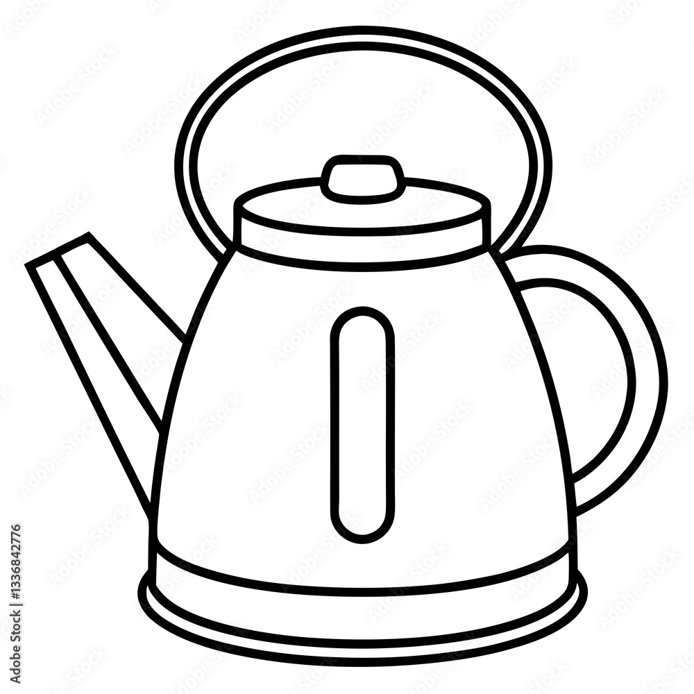 Fototapeta premium Simple Line Art Kettle Vector