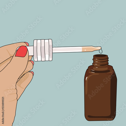 Minimalist Dropper Bottle Illustration