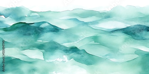 Obraz na płótnie Abstract teal watercolor landscape w salonie