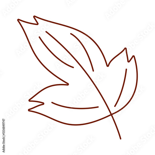 Autumn Leaves Outline Illustration