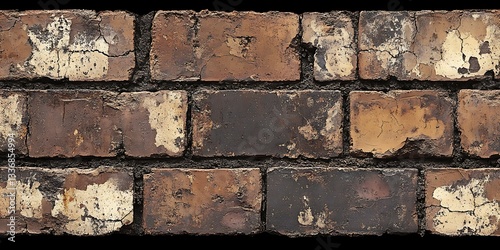 Obraz na płótnie Weathered brick wall texture w salonie