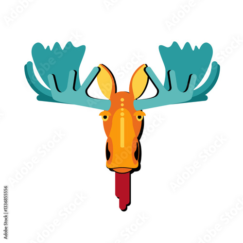 Moose mid century modern design colorful