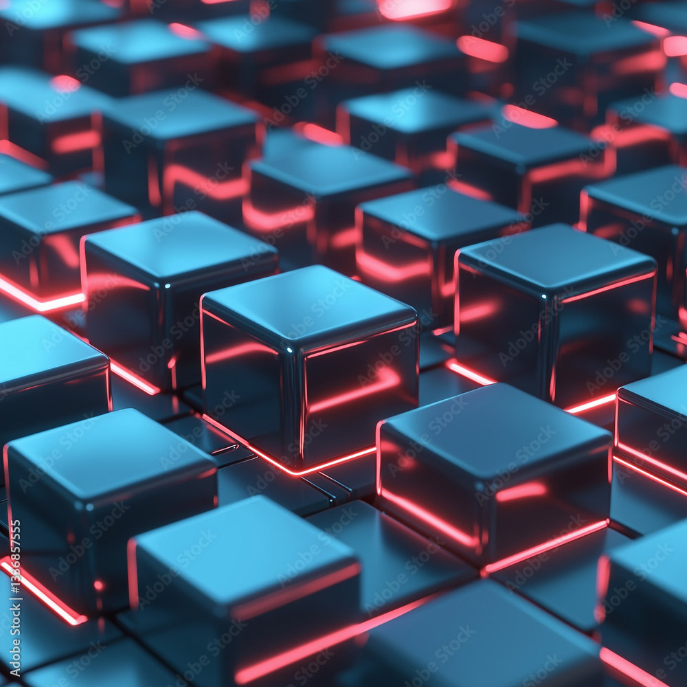 Grey, Glossy Cubes Neatly Aligned to create a Innovative Tech Wallpaper. 3D Render Grey, Glossy Cubes Neatly Aligned to create a Innovative Tech Wallpaper. 3D Render