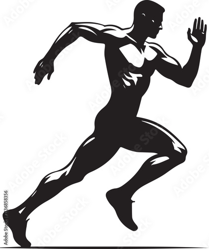 The Athlete's silhouette design vector 