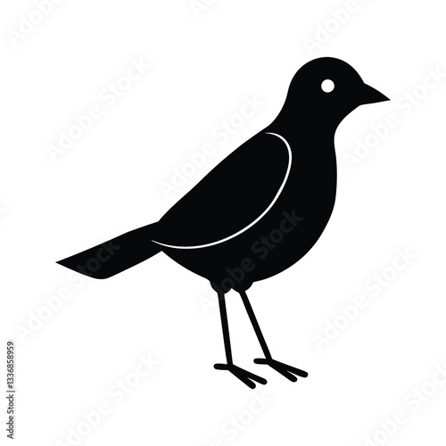 tailor bird silhouette vector illustration 