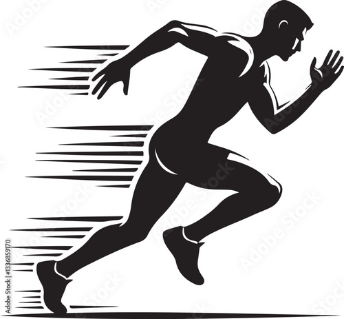 The Athlete's silhouette design vector.