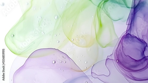 Abstract pastel ink swirls, fluid art