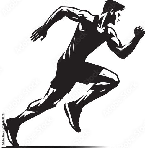 The Athlete's silhouette design vector.