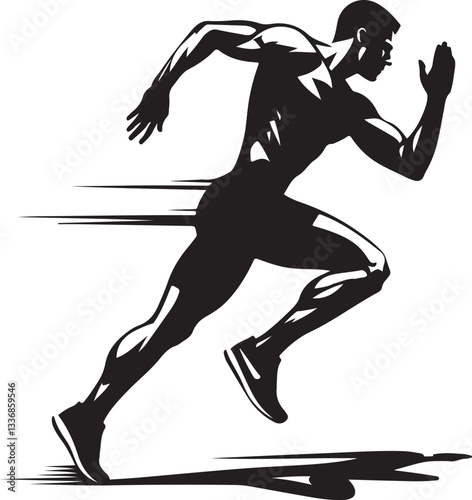The Athlete's silhouette design vector.