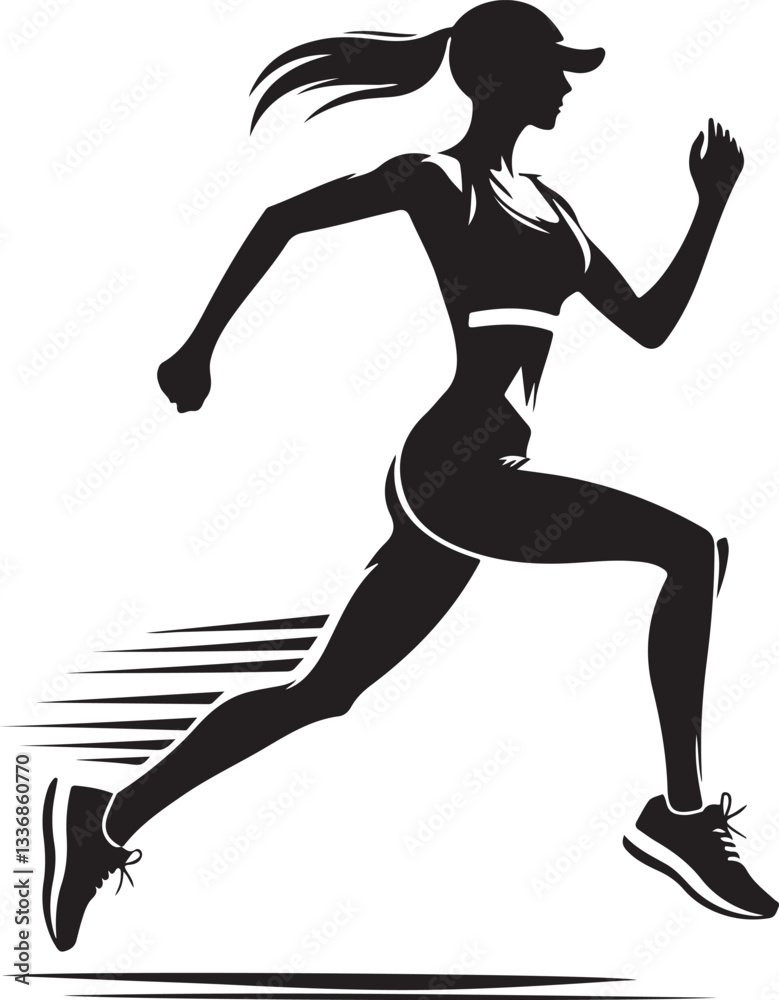 The Athlete's silhouette design vector. The Athlete's silhouette design vector.
