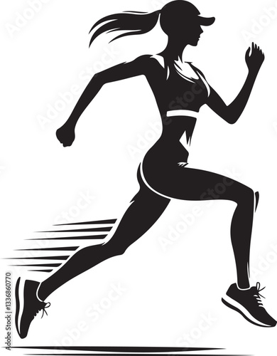 The Athlete's silhouette design vector.