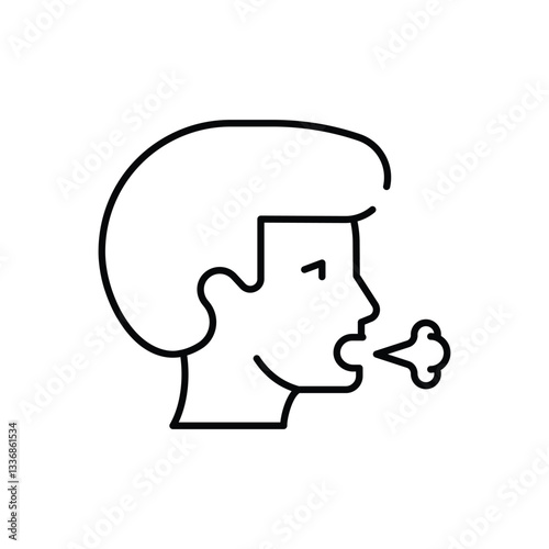 Shortness Of Breath Vector icon