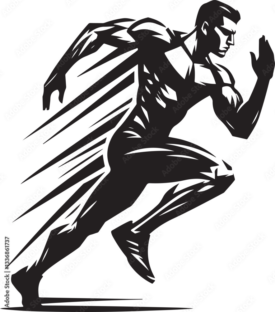 The Athlete's silhouette design vector.