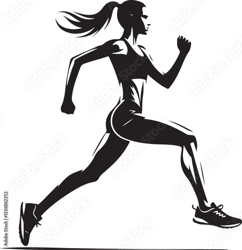 The Athlete's silhouette design vector.