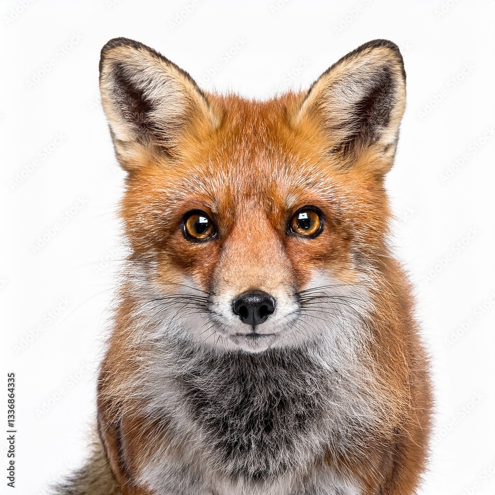 Fototapeta premium Red fox isolated white background