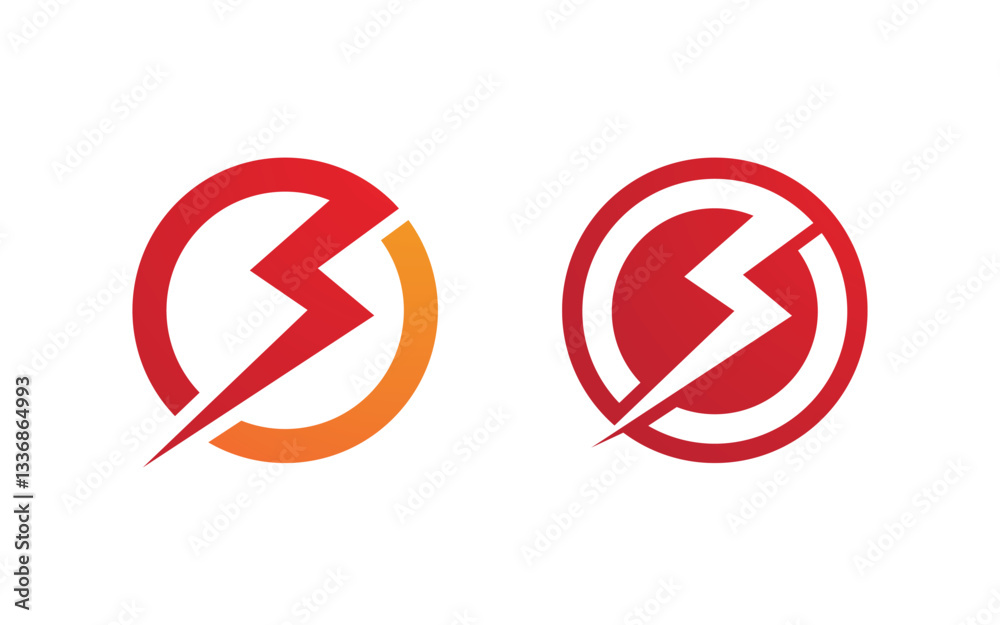 Lightning energy vector icon illustration design v.1 Lightning energy vector icon illustration design v.1