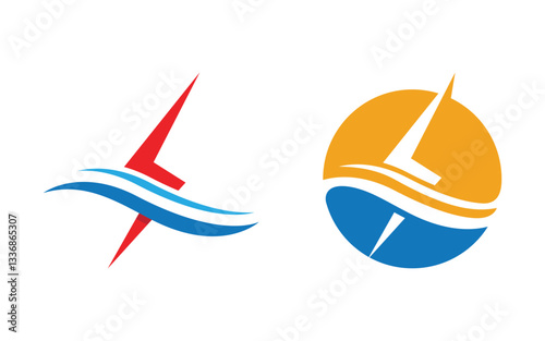 Lightning energy vector icon illustration design v.9
