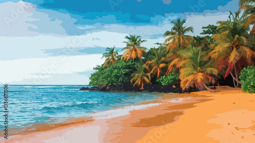 Sandy beach illustration 