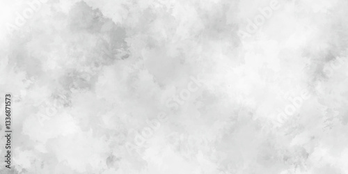 White and gray grunge wall and smoke, cloud texture. gray smoke and fog design texture overlays. hand painted vector on watercolor texture. white paper texture and gray wall background.