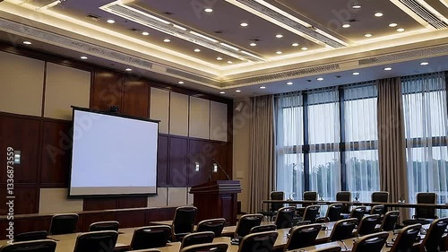 conference hall with chairs