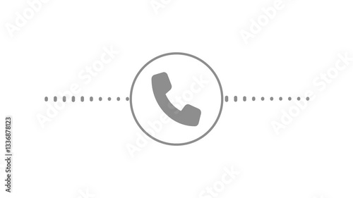 Minimalist Telephone call audio sound wave animation on white Background