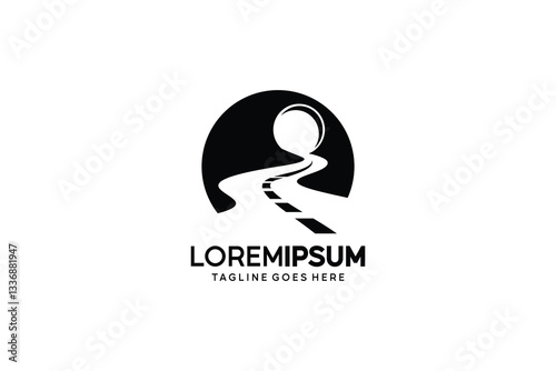 Vector illustration of road and tunnel logo design