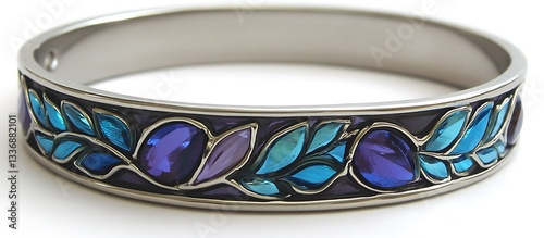 Obraz na płótnie Colorful bangle bracelet, floral design w salonie