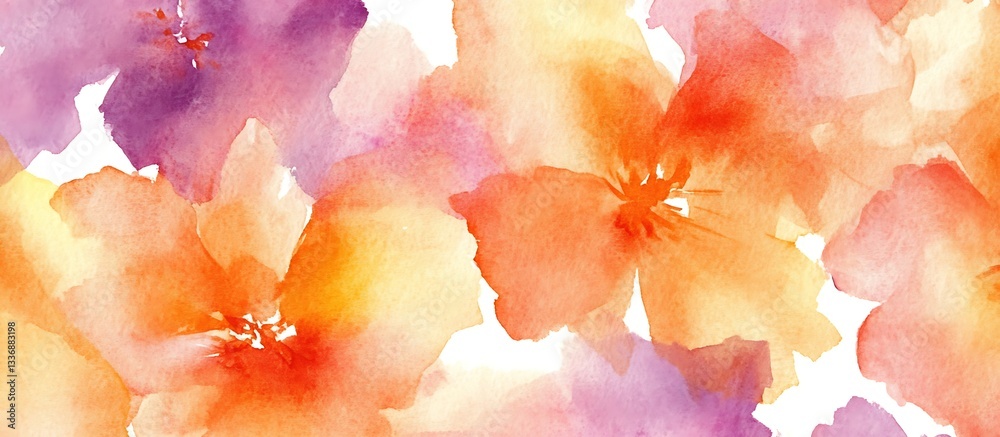Watercolor floral abstract, soft hues