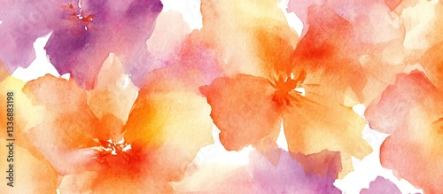 Obraz na płótnie Watercolor floral abstract, soft hues w salonie