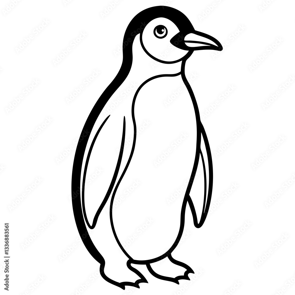 Fototapeta premium Abstract Penguin Line Drawing