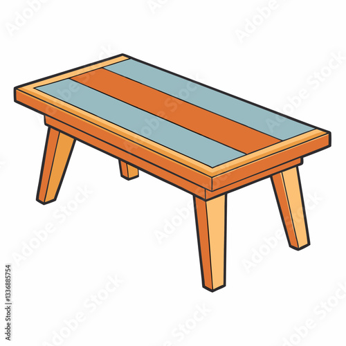 wooden table isolated on white
