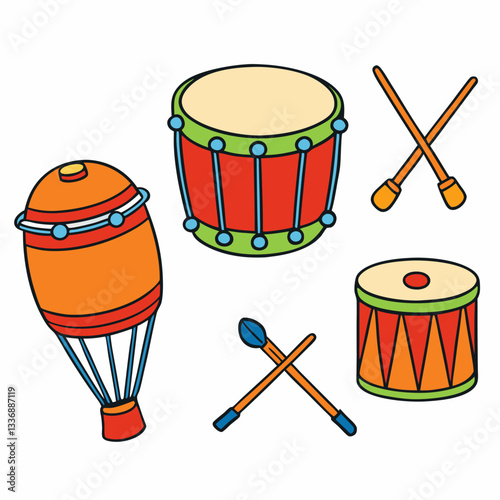 vector illustration of drum