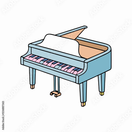 piano and music notes