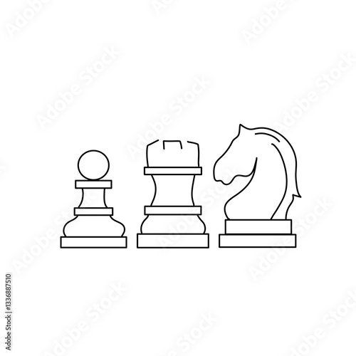 Chess pieces icon vector
