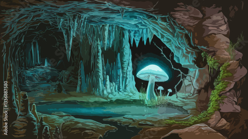 Mushroom in a cave