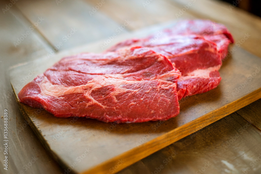 Fototapeta premium ステーキ肉_三枚