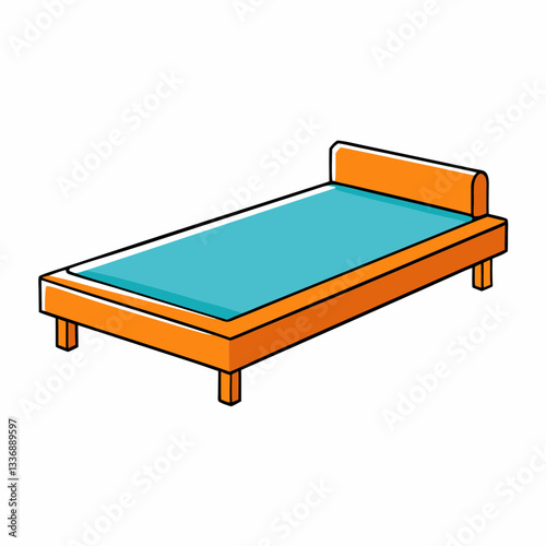 bed on white background