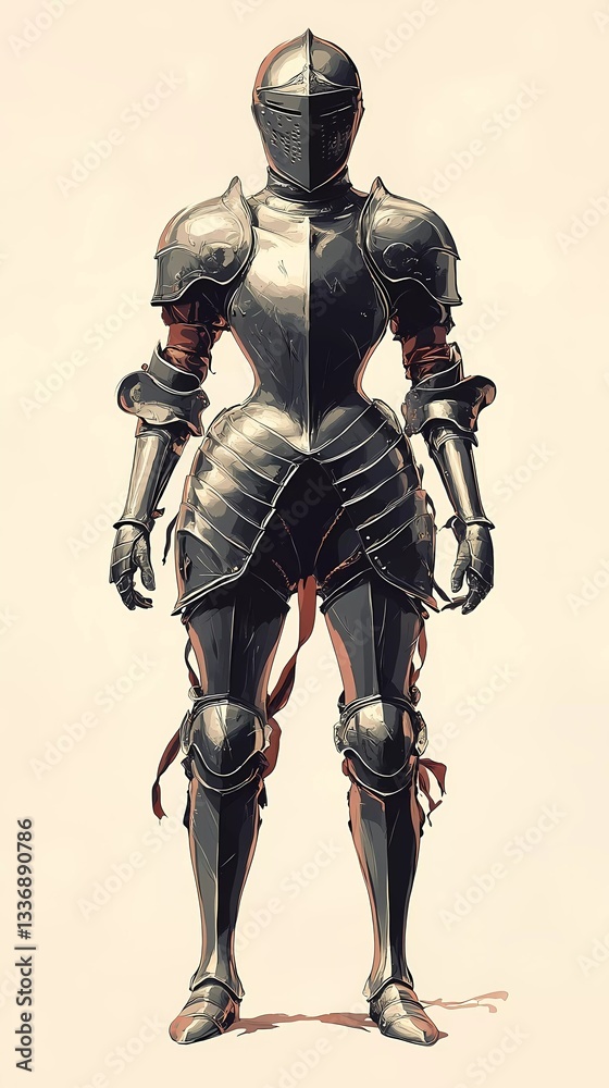 Medieval lady knight in heavy armor, battle-ready, symbolizing honor, resilience, and warrior legacy, ideal for epic adventure themes, artistic book style Medieval lady knight in heavy armor, battle-ready, symbolizing honor, resilience, and warrior legacy, ideal for epic adventure themes, artistic book style