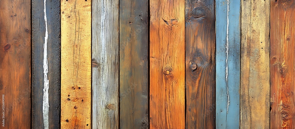 Colorful rustic wood plank wall texture (1)