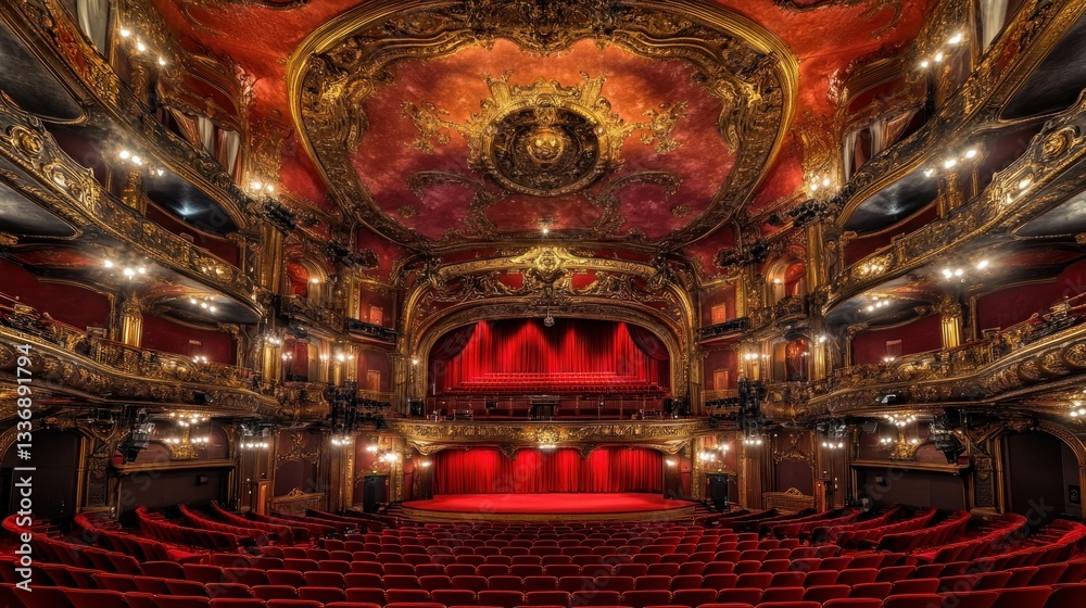 Obraz premium Magnificent Interior of a Gilded Opera House