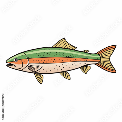 vector illustration of a trout